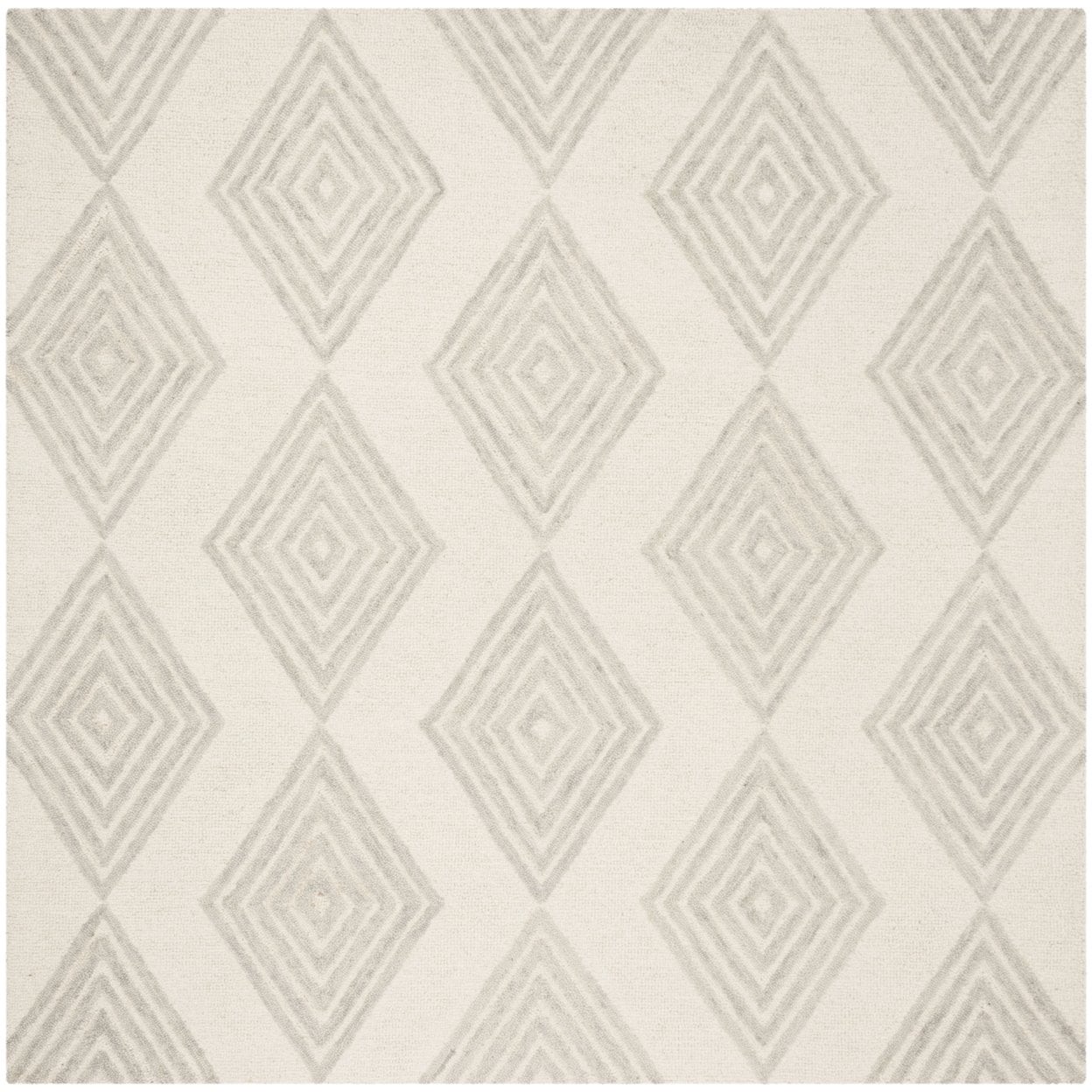 SAFAVIEH Blossom Winston Geometric Wool Area Rug, Ivory/Silver, 4' x 6'