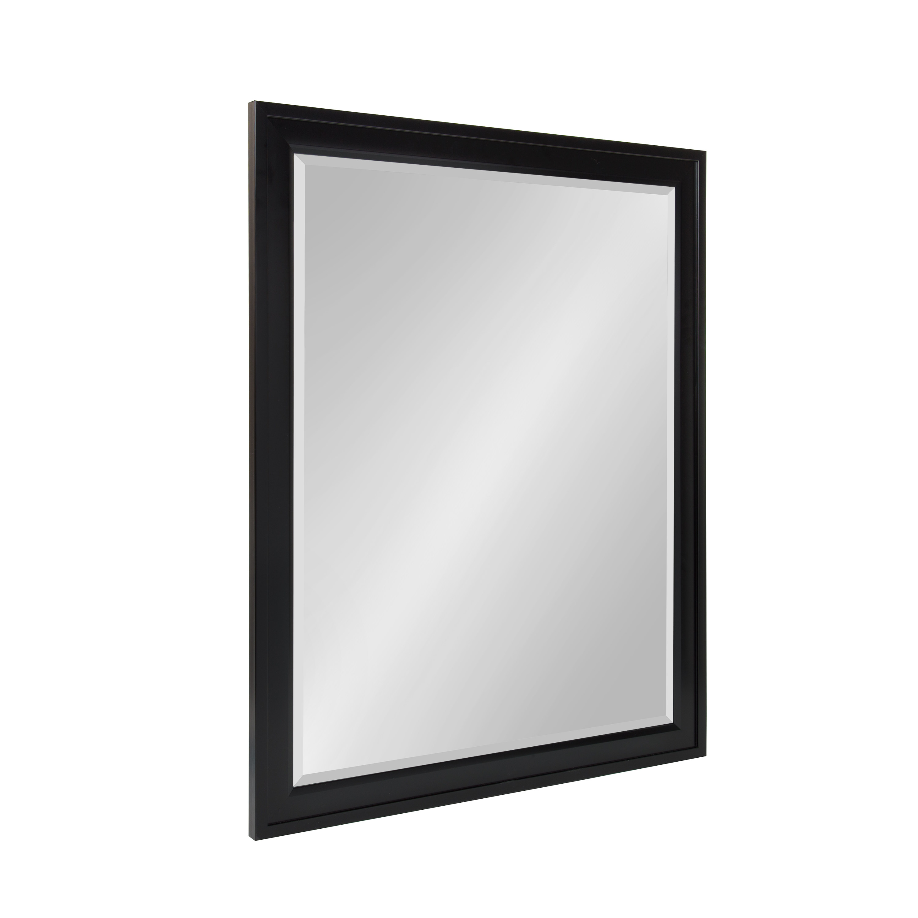 DesignOvation Bosc Framed Decorative Rectangle Wall Mirror, 27.5x39.5 Black