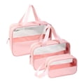 thumbnail image 2 of Bolsa de maquillaje para mujer 3 uds bolsa de cosméticos transparentes para artículos de tocador Rosa, 2 of 8