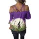 thumbnail image 4 of Mujeres sueltas casual 3/4 manga sin tirantes estampado blusa casual camiseta túnica tops Fridja czfsfas1655, 4 of 7