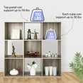 thumbnail image 2 of HomGarden 3-Tier 9 Cube Storage Organizer, Wood Bookcase Cabinet Bookshelf, Brown, 2 of 10