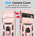 thumbnail image 3 of KOMI for Pixel 7 Pro Case, Google Pixel 7 Pro Case with 2 HD Screen Protector + Slide Camera Cover, Magnetic Ring Holder Kickstand [Military Grade Shockproof] Case for Pixel 7 Pro 6.7", Rose Gold, 3 of 5