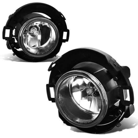 DNA Motoring FL-NS029-CH For 2005 to 2018 Nissan Xterra Frontier Pair Front Bumper Driving Fog Light Lamps Clear Lens 06 07 08 09 10 11 12 13 14