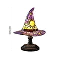 thumbnail image 2 of Witch Hat Stained Glass LED Table Lamp, Handmade Sun & Star Motif Night Light with Pull Chain, Gothic Style Decorative Lamp for Indoor Spaces & Parties, 2 of 8