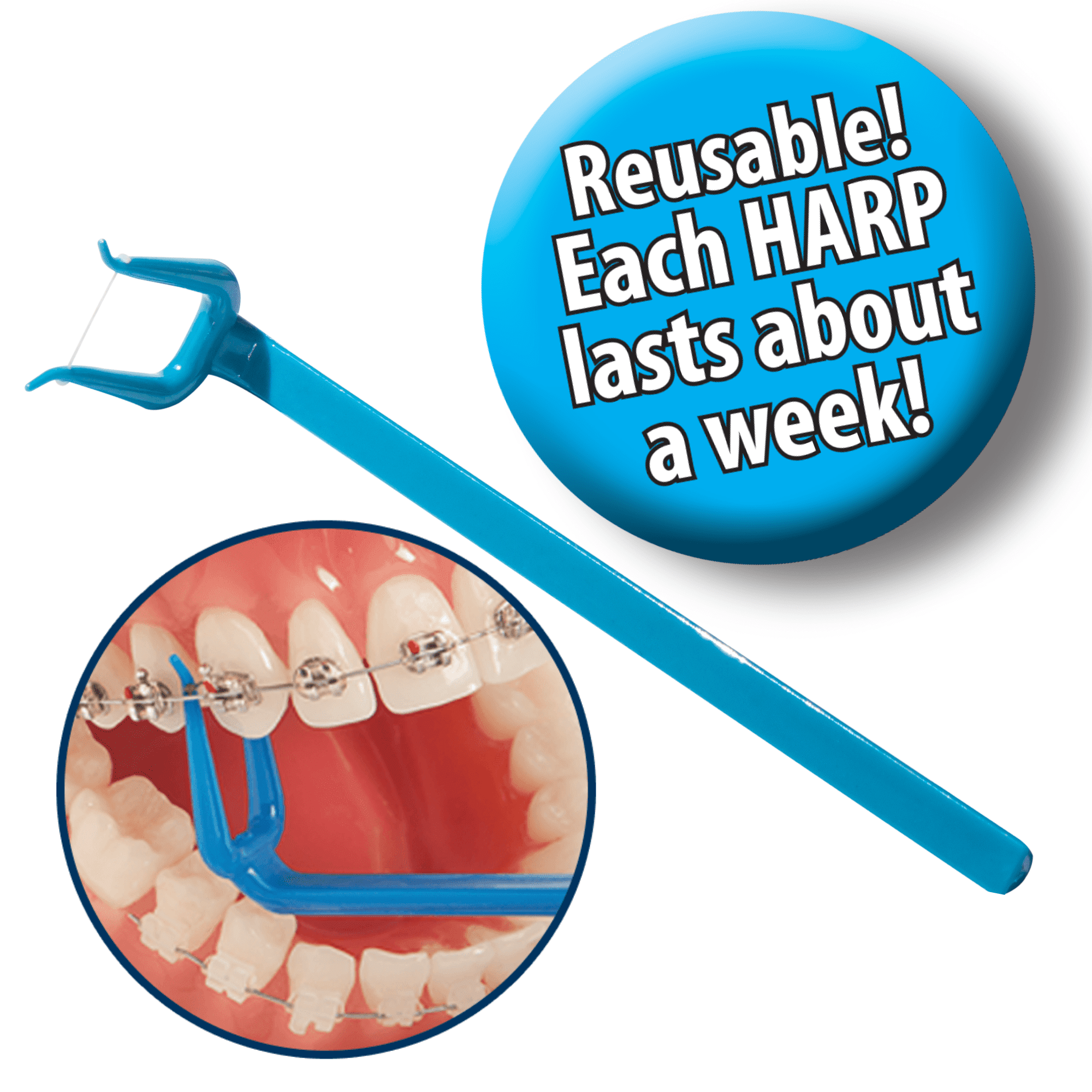 Harp Ortho Flosser Four Pack One Month Supply