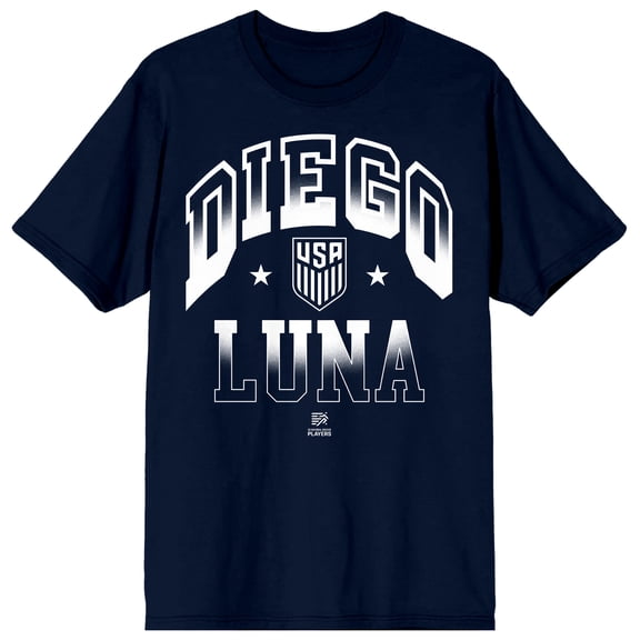 USSF X USMNTPA Diego Luna Logo Icons Adult Navy Crew Neck Short Sleeve T-shirt-Large