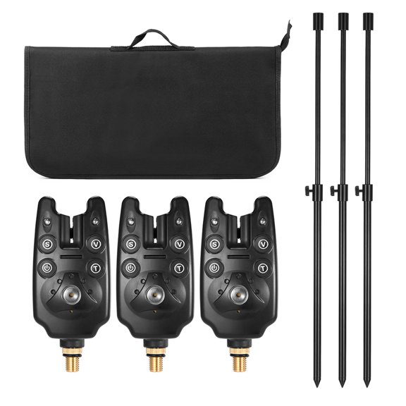 Gofishup Fishing Bite Alarms Fishing Bankstick Set with Padded Fishing Tool Bag