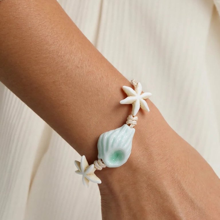 Handmade Bohemian Ceramic Stretch Bracelet – Elastic Beaded Bracelet With Unique Ceramic & Resin Beads