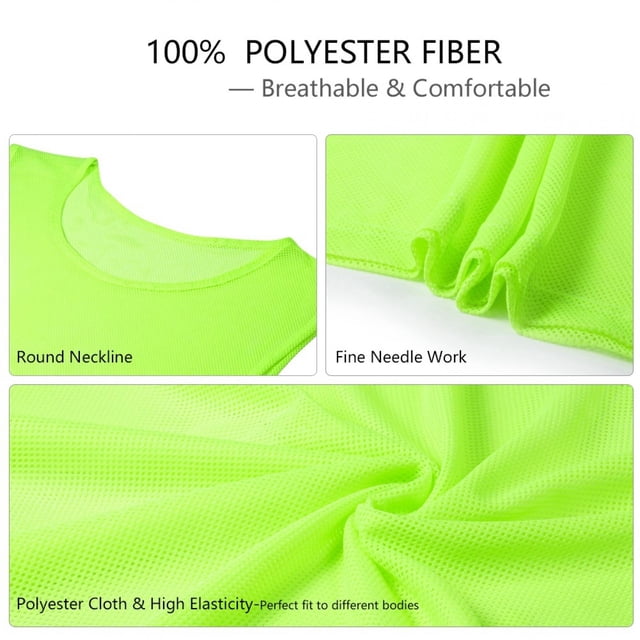 12 Fast Drying Pinnies Scrimmage Vests Team Practice Jersey For Football, Soccer, Basketball, Volleyball, Etc, Multi Use, Breathable Unrestricted Movement Adults Training Vests