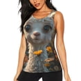 thumbnail image 1 of Fotbe Adorable Llama In Flowers Blusas Sin Mangas para Mujer – Estilo Casual, Corte Suelto, Slim-Fit, Cuello Redondo Deportivo, Tops de Verano para Gimnasio y Yoga-XX-Large, 1 of 7