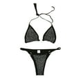 thumbnail image 2 of Women Swimsuits Embroidered Bandeau Boho Chic Bikini Top Bathing Suit,Black,L, 2 of 6