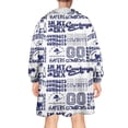thumbnail image 2 of Blue Football Words Pattern Wearable Oversized Blanket,Wearable Blanket Hoodie for Adults,Cozy Hooded Blankets with Super Pockets,Super Warm Fuzzy Pullover for Women & Men, 2 of 6