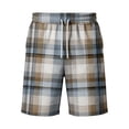 thumbnail image 4 of Resicozy Mens Casual Plaid Shorts 2026 Casual Relaxed Fit Elastic Waist Drawstring Shorts with Pocket Blue S, 4 of 5