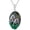 Snowdrop-January, variant on Birth Flower Pendant Necklace for Women Oval Moss Agate 925 Sterling Silver Gemstone Birthstone Jewelry for Her