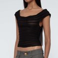 thumbnail image 6 of Summer Fashion Tank Tops For Women Loose Fit Solid Color Lace Backless Black Summer Waistcoat S-L, 6 of 6
