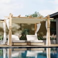 thumbnail image 2 of Chic 10x10 beige pergola con retractable canopy & side mesh-aluminum frame para outdoor backyard garden, 2 of 4