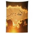 thumbnail image 3 of Ambesonne Bird Tablecloth Rectangular Table Cover, Flyingt Sunset Freedom, 52"x70", Brown Yellow, 3 of 4