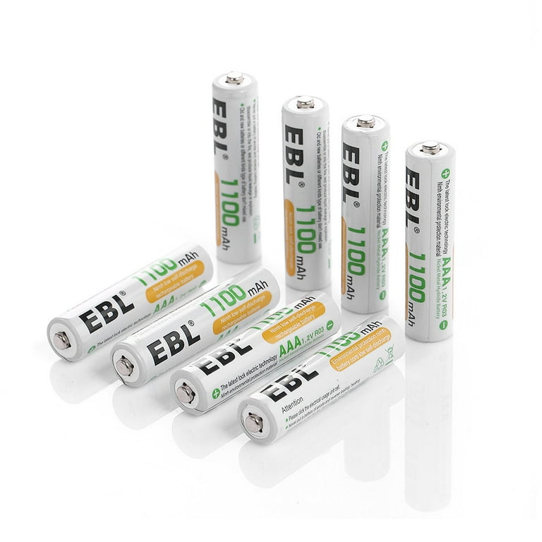 EBL Piles Rechargeables AAA 1100 mAh Ni-MH - Pack de 8
