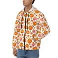 thumbnail image 3 of Wukai Orange Autumn Leaves Print Men's Zip-Up Hoodie,Fleece Full-Zip Hoodie for Men, Hooded Sweatshirt-Medium, 3 of 5