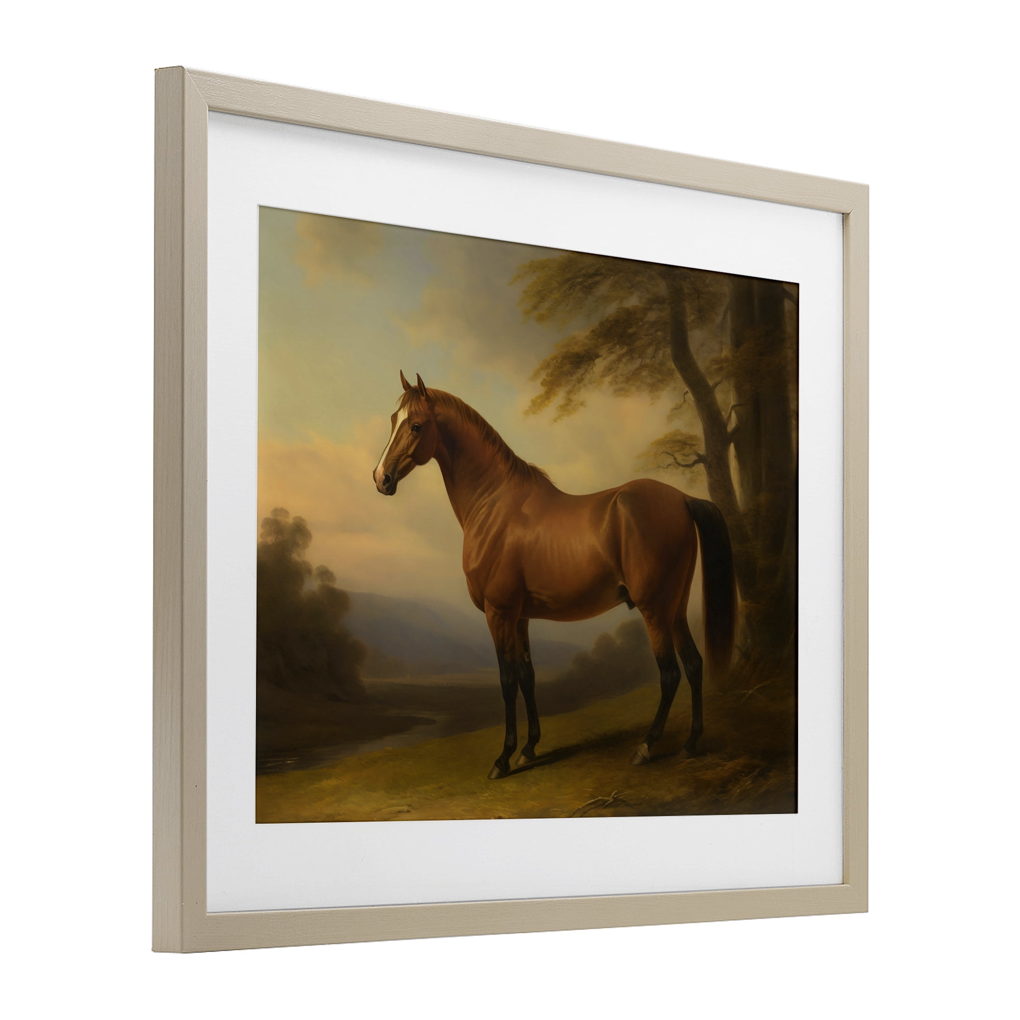 Stupell Industries Vintage Chestnut Horse Birch Framed Print Under Glass, design by Creative Studio