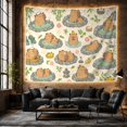 thumbnail image 6 of Capybaras in Blue Hot Springs Among Yuzu and Ducks, Serene Illustration for Animal Lovers, Hot Spring Art, Housewarming Gift, Tapestry Wall Hanging for Bedroom and Living Room, 6 of 7