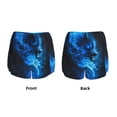 thumbnail image 3 of KLL Blue Fire Cool Wolf Pattern Shorts Women,Athletic Shorts High Waisted Running Shorts Pocket Sporty Short Gym Elastic Workout Shorts-Medium, 3 of 7