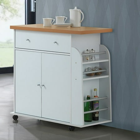 - Hodedah Portable Kitchen Cart with Spice Rack