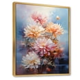 thumbnail image 2 of Designart "Peach Pink Chrysanthemums love expression" Floral & Botanical Floater Framed Canvas Print, 2 of 7
