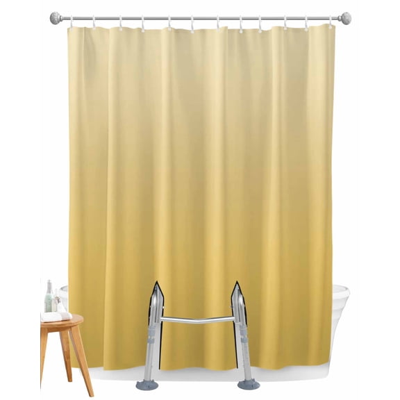 Split Shower Curtain for Transfer Bench, Orange Yellow Ombre Fabric Shower Curtains for Bathroom, Modern Abstract Art Gradient Aesthetics Tub Sliding Transfer Bench Waterproof Bath Curtains 72"x78"
