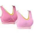 thumbnail image 4 of WREESH 2 Pack Support Bra Adaptive Bra Women Lace Splicing Glossy Comfortable Breathable Bra Underwear No Underwire Bras Underwear Hot Pink, 4 of 9
