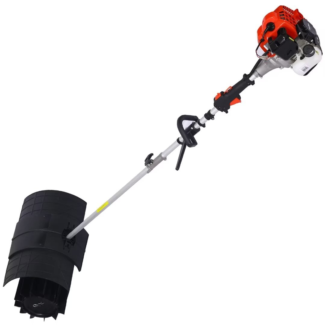 52CC 2Stroke Gasoline Powered Sweeper Machine, Walk Behind Snow Sweeper with Brush Head