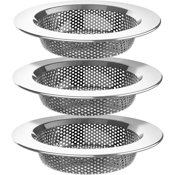 MR.SIGA Kitchen Sink Strainer, Stainless Steel Sink Drain Strainer, Dishwasher Safe, Pack of 3