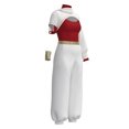 thumbnail image 3 of Nvse|Adult Women Training Suit Costume Halloween Cosplay Hooded Jumpsuit Clothes Outfit Cosplay Cheerleader Mesh Top Pant Hooded Coat with Hand-ornaments(White )2XL, 3 of 4