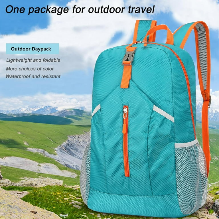 25l Hiking-Backpack Foldable-Sports Daypack-Camping Collapsible Bag Water Resistant Lightweight Travel Men Women (Black), Size: Large