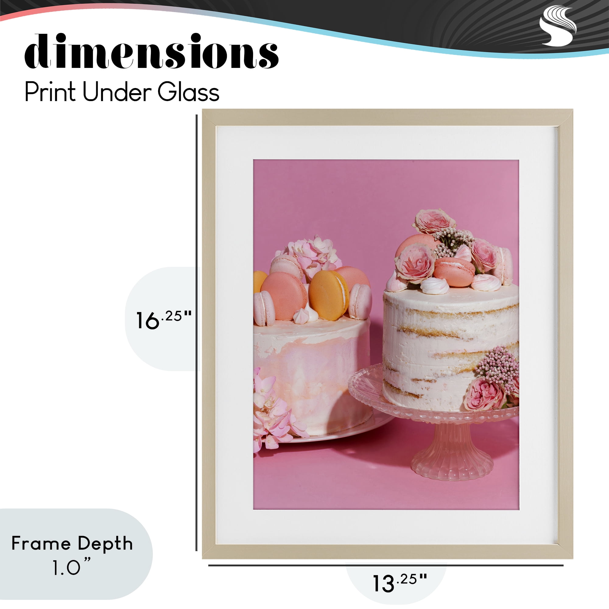 Stupell Industries Pink Pastel Macaroon Cakes Birch Framed Print Under Glass, design by LISH Creative