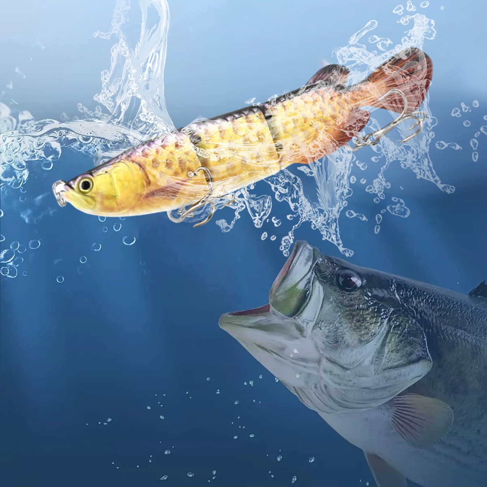 Slow Sinking Fishing Lure with Lifelike Glide Action, Realistic Trout Shad Tackle with Tail Movement, Slow Sinking Bait for Freshwater and Saltwater Fishing, 6PCS