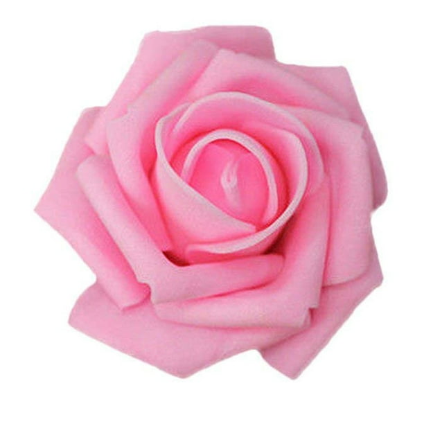 Paquete de 50 flores biónicas artificiales Bewildely rosas de simulación de espuma PE color Rosa oscuro