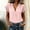 Pink, variant on ZunFeo Womens Cotton Blend V Neck Ruffle Sleeve Blouse Loose Fit Casual Summer Army Green Top,Size M