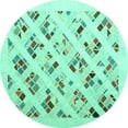 thumbnail image 1 of Ahgly Company Indoor Round Solid Turquoise Blue Modern Area Rugs, 4' Round, 1 of 4