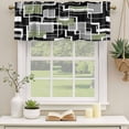 thumbnail image 2 of 2 Pack Valances for Window, Sage Green Black Geometric Short Curtains for Kitchen Bedroom Living Room, Modern Abstract Art Block Rod Pocket Small Window Treatment Valance Drapes 54 x 18 Inch, 2 of 8