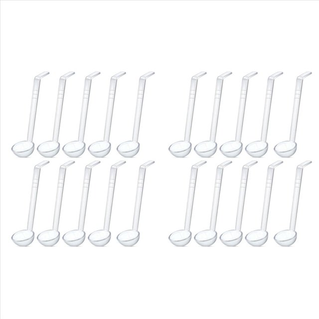 20 Piezas 7,8 Pulgadas 1 Oz CucharóN PequeñO Transparente Mini CucharóN para Salsa Manejar PláStico Ponchera CucharóN Cucharas para Servir