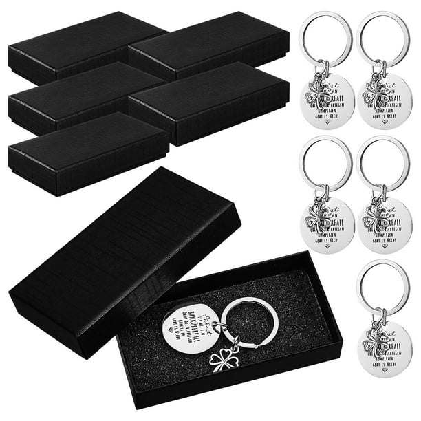 6 llaveros de la suerte de metal, accesorios para bolsos y llaves.
