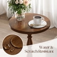 thumbnail image 5 of Maliowa Small Side Table, Round End Tables with Solid Wood Leg, Accent Drink Table for Living Room Bedroom Small Spaces, Walnut, 5 of 11