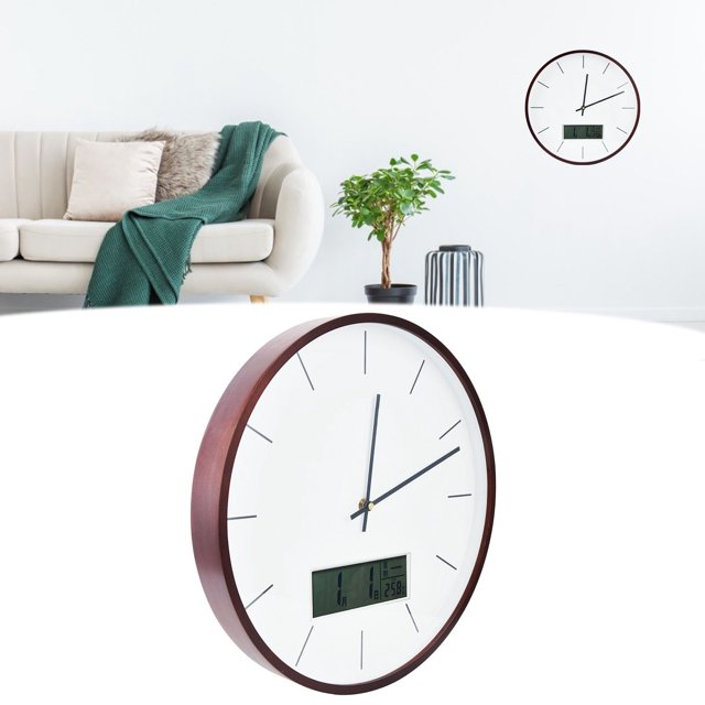 Reloj De Pared Redondo, Reloj De Pared De Madera Multifuncional Para Cafetería, Bar, Hogar, Tienda