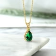 thumbnail image 4 of Gem Stone King 18K Yellow Gold Plated Silver Green Nano Emerald and Green Peridot Pendant Necklace for Women | 2.51 Cttw | Pear Shape 12X8MM | with 18 inch Silver Chain, 4 of 4