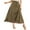 Khaki, variant on Mrat Casual Skirts for Women Womens Flowy Skirt Midi Length Elastic High Waist A-Line Skirt Solid Skirts Lace Skirts for Women S-93 Wine L