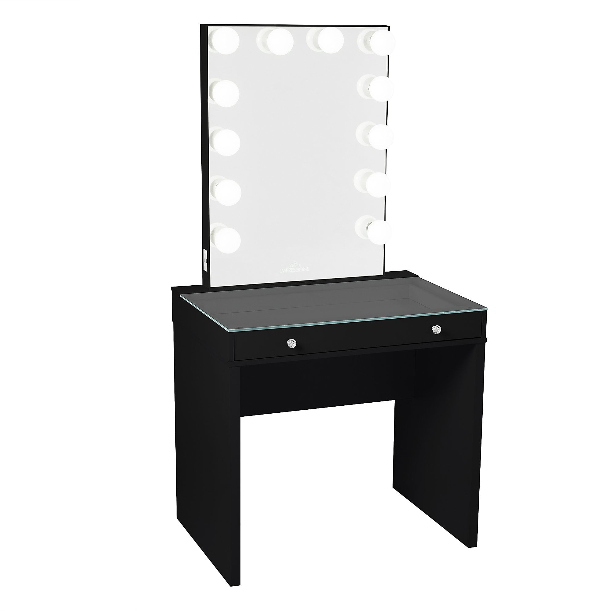 Impressions Vanity Desk SlayStation Mini Dressing Table with Vanity Mirror with Lights Bundle