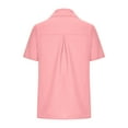 thumbnail image 5 of Clearance under 10$ Sevevn Women's Plus Size Cotton Linen Fashion Solid Button Shirt Collar Loose T-shirt Blouse Beach Vacation Clothes for Women Pink XXL, 5 of 6