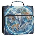 thumbnail image 6 of 3 Ring Zipper Binder with Shoulder Strap Waterproof Trapper Keeper 2 Inch D-Ring 500 Sheets Capacity Elephant Zebra Tiger Bear Dolphin, 6 of 8
