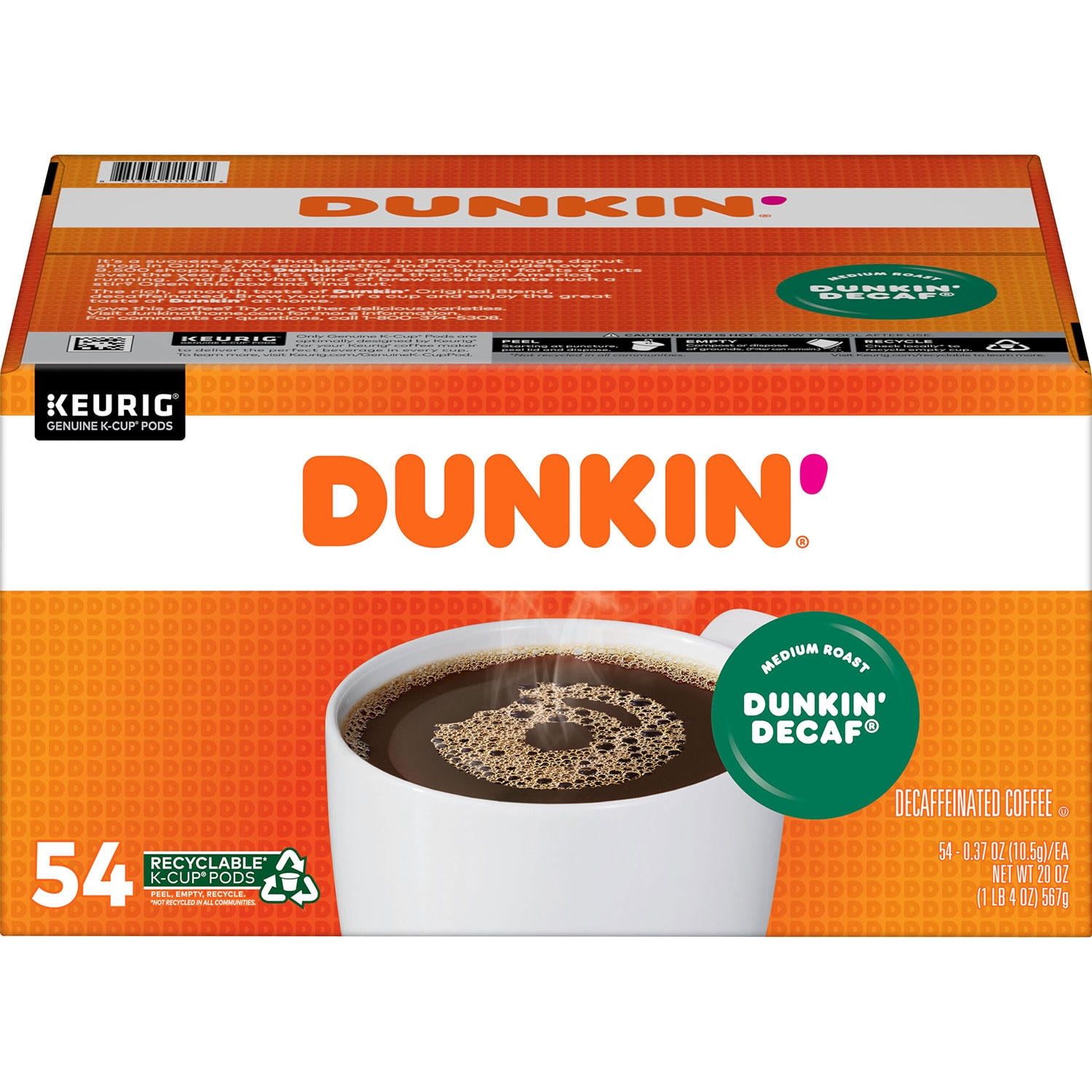 Dunkin' Donuts Decaf Coffee K-Cups 